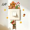 Decorative Door Cabinet Stickers Christmas Elf And Gingerbread Man Switch Sticker Wall Decal for Holiday Home Sticker Decor Decor Cute Cartoon