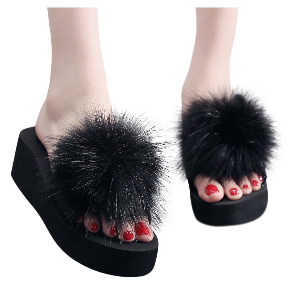 Женская обувь на танкетке Sagit, зимние нескользящие тапочки для дома и улицы, женская домашняя обувь