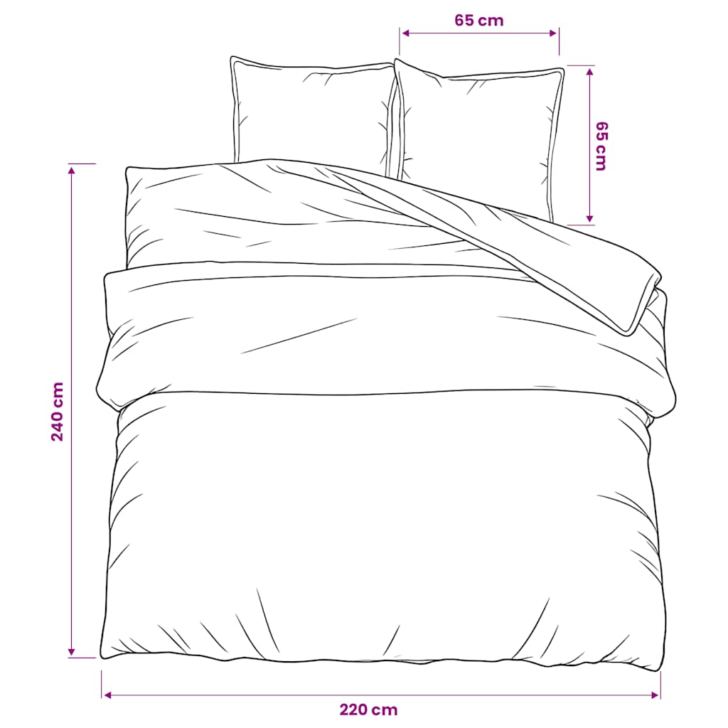 vidaXL Bettwäsche-Set Dunkelgrau 220x240 cm Baumwolle