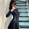 Слитный женский купальник в стиле юбки, консервативный и тонкий купальник с длинными рукавами
