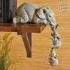 3Pcs Cute Elephant Figurines Elephant Holding Baby Elephants Resin Crafts Mother Elephants Hanging Baby Home Decor Statue Gift