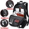 Smart Backpack with USB Port Phosphorescent Print 44x27x14cm Black Multi-Functional Daypack