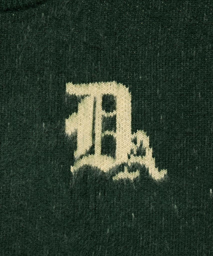 DISCUS ATHLETIC Gothic Logo Jacquard Knit Sweater Green