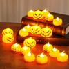 12Pcs Halloween Pumpkin Lights Glow In The Dark Electronic Candle Decorative Props for Party Haunted House Festival Scene Setup Scary Ghost Lanterns