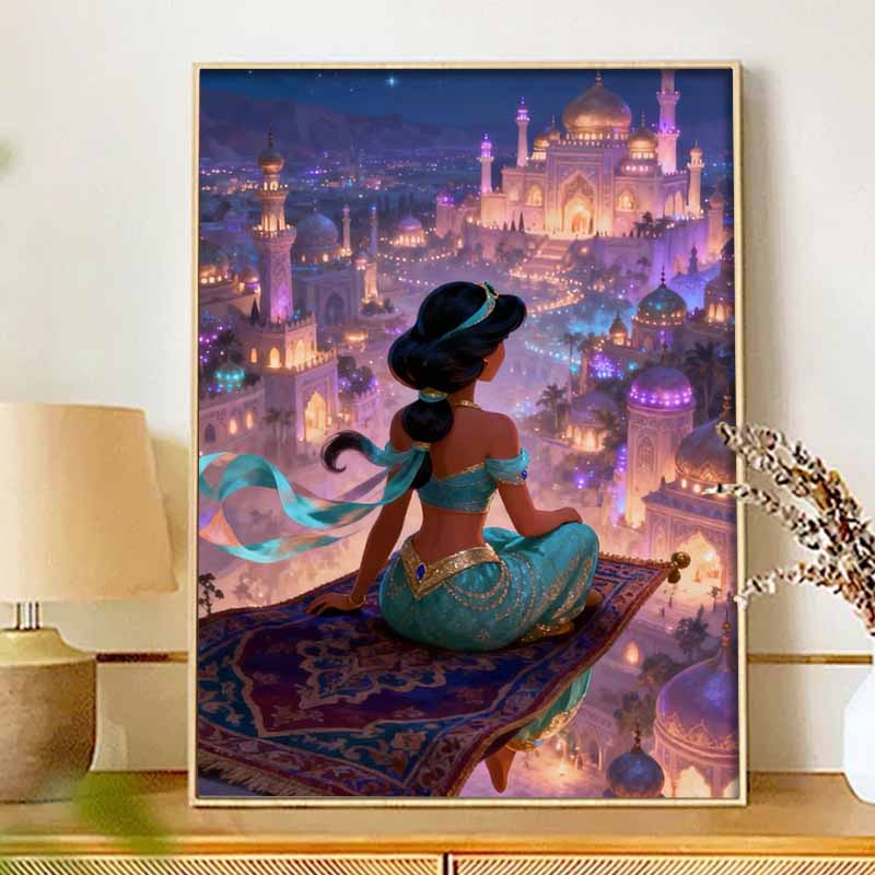 Disney Набор для алмазной мозаики без рамки, Волшебный ковер Жасмин, Классический стиль, Декор для дома, Поделка, Идеальная идея для подарка