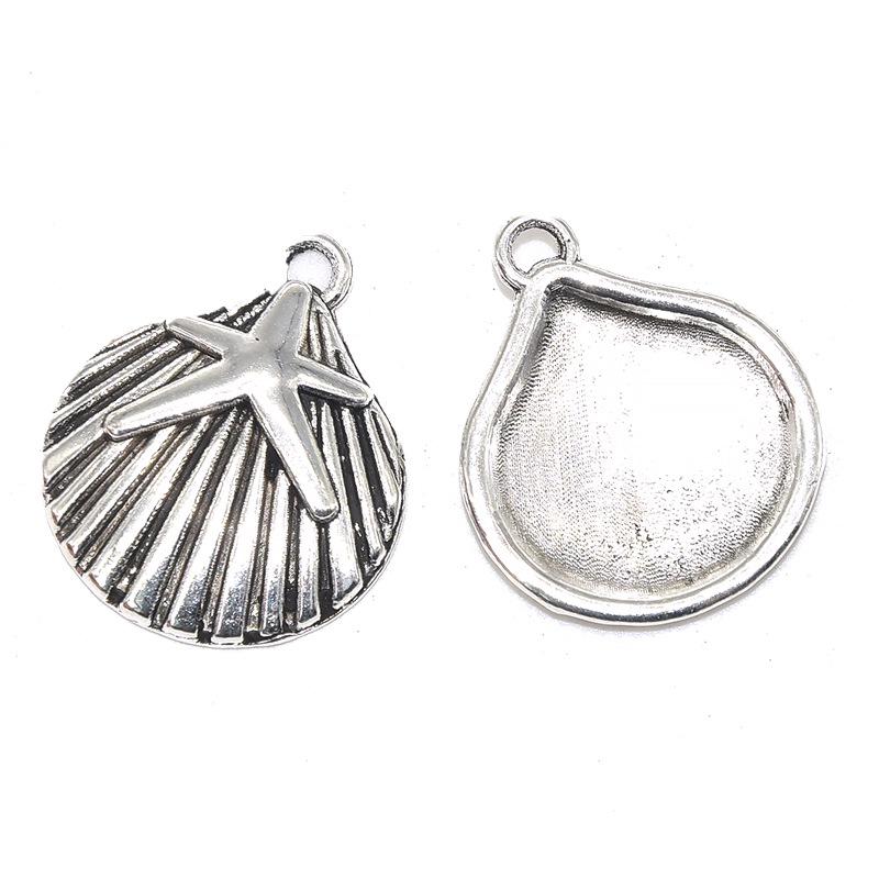 Набор из 18 самодельных украшений из сплава «Морская жизнь»: Подвески из ракушек и раковин для браслетов, ожерелий и серег