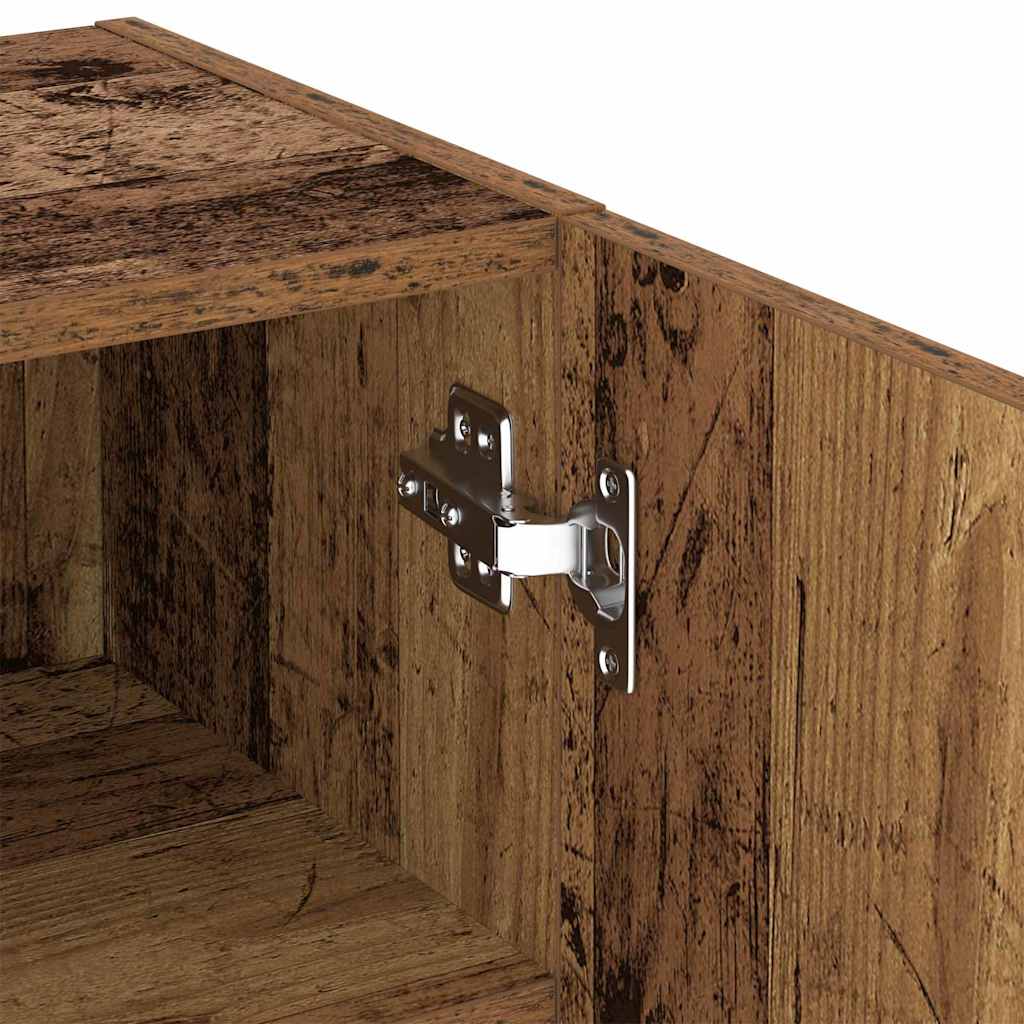 TV Cabinet Set with LED Vintage Wood Effect 40.5 x 30 x 102 cm Particleboard