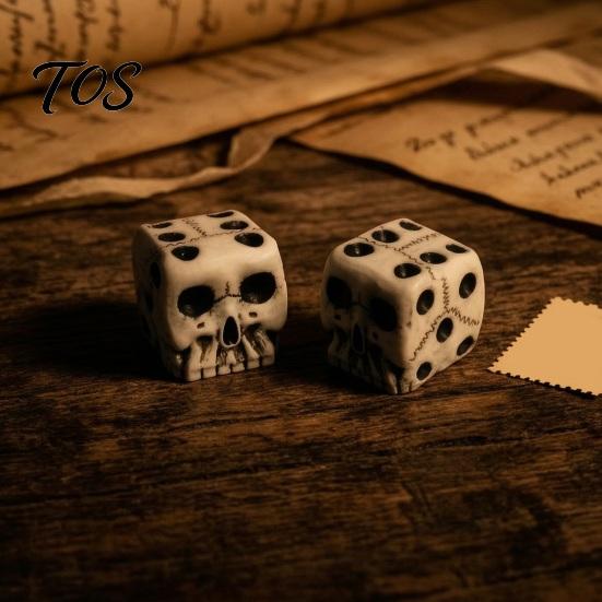 Durable Polyhedral Dice Skull for Adults, Gothic Resin Shaped Skeleton 6 Sided Entertainment, Halloween Party Favors Decorative
