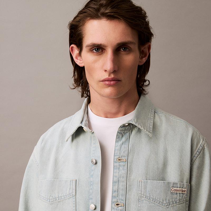 CALVIN KLEIN Shirt Men's Denim Light Blue 4RB927G