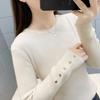 Knitted Bottoming Shirt Women's New Slim-fitting and Thin Solid Color Round Neck Pullover Top