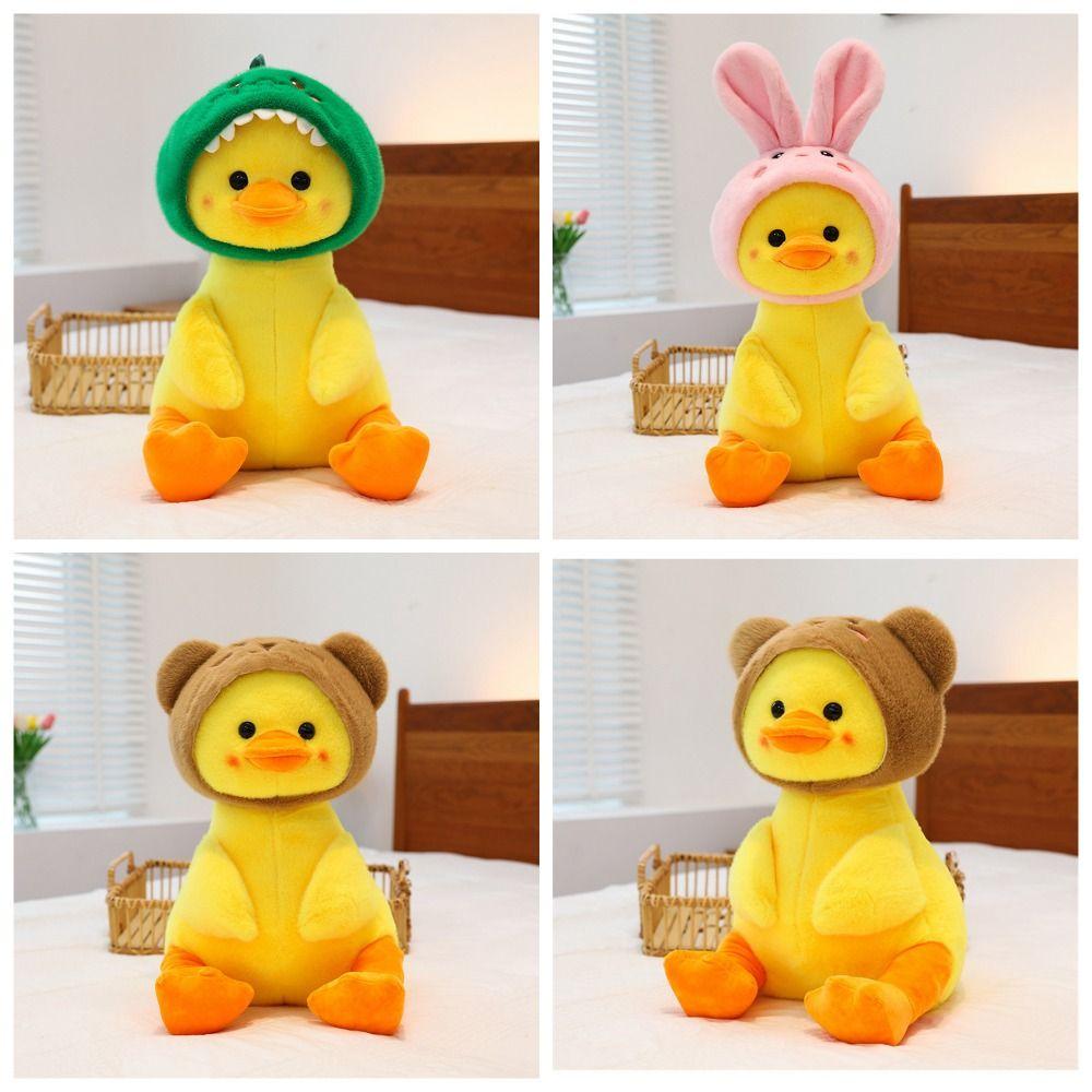 PP Cotton Dinosaur Hood Duck Plush Toys Soft Rabbit Hood Duck Stuffed Doll  Kids