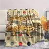 Wave point background animals Print Flannel Blanket,High quality Comfortable for All Seasons,Home Decor,Warmth and Comfort,Perfect for Christmas Gifts
