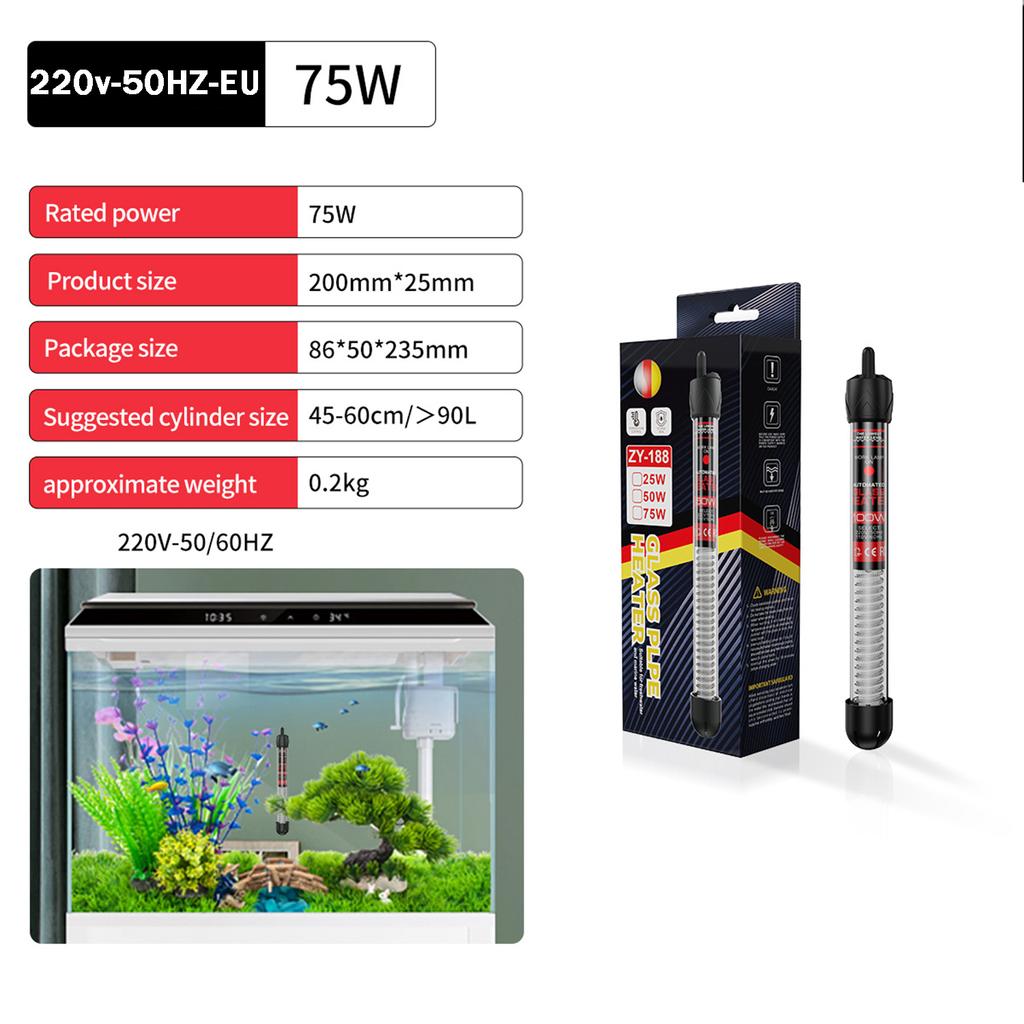 220v-50HZ-EU-PLUG Регулируемый температурный термостат нагревательный стержень 100 Вт Погружной аквариумный нагреватель воды для рыб