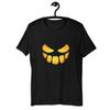 Wicked Grin Dark Halloween Jack O'Lantern Glowing Face Men's T-Shirt Cotton