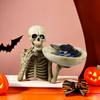 Halloween Skull Candy Bowl Scary Skeleton Key Fruit Snack Storage Tray Resin Punk Skull Decor For Home Tabletop Party Bar Tray