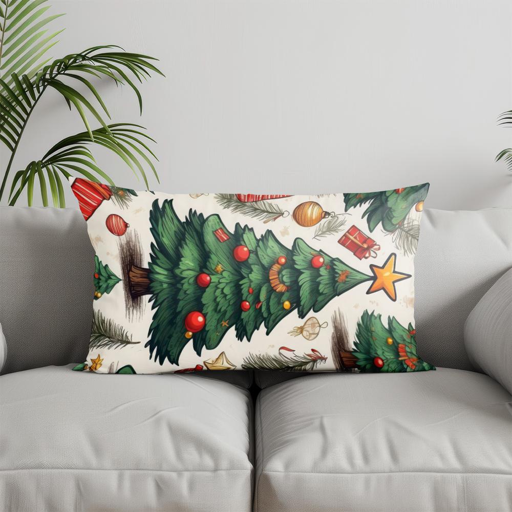 Декор для дома Веселая красная подушка с горошком Подходит для дивана, спальни, автомобиля Наволочка Подушка Прямоугольная подушка для спины