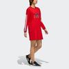 adidas Платье-толстовка Cny со спортивным принтом, женское платье, красное GQ8842