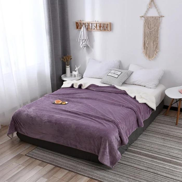 Фланелевое одеяло из овечьей шерсти, одеяло в скандинавском стиле, легкая роскошь, двухслойное утолщенное одеяло