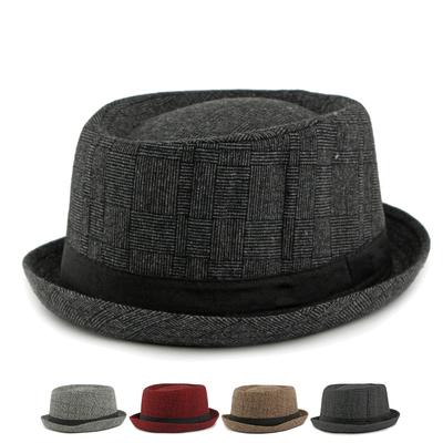Осенне-зимняя шляпа Мужская британская ретро джазовая шляпа Котелок Классическая клетчатая шляпа