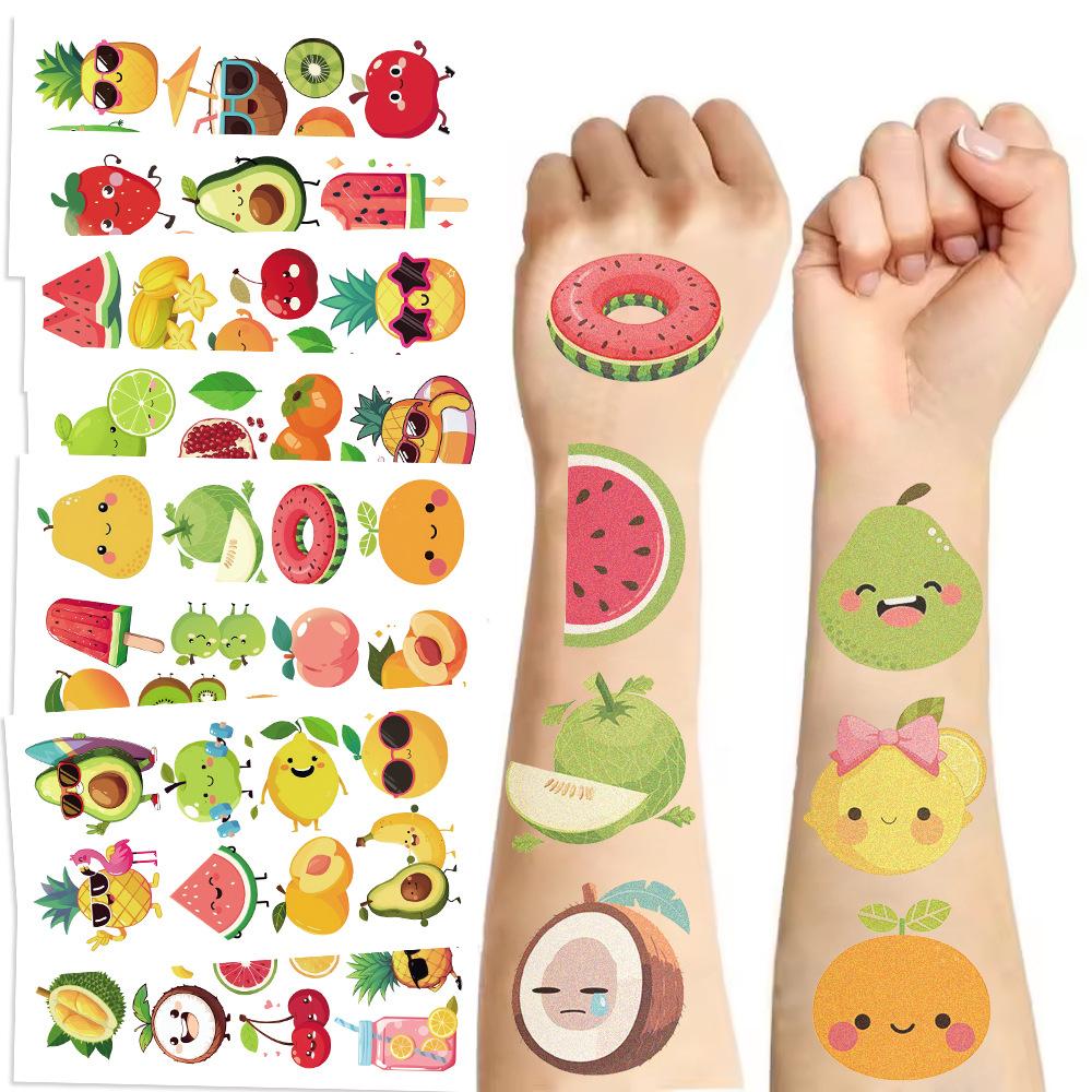 New Cartoon Fruit Disposable Tattoo Stickers Waterproof Party Gift Funny Face Stickers