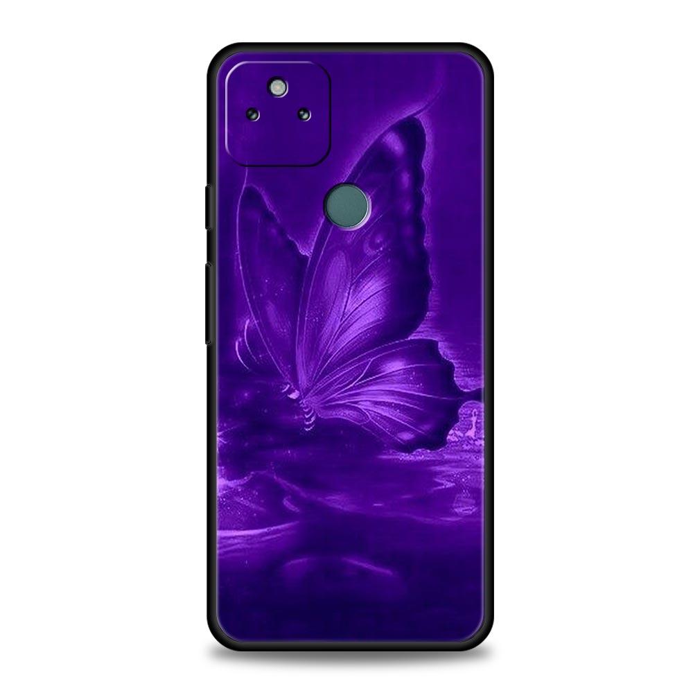 Art Purple Butterfly Phone Case Cover for Google Pixel 10 9 8 7 6 9A 8A 7A 6A Pro Shockproof Soft TPU 10 Pro XL Shell Fundas Bag