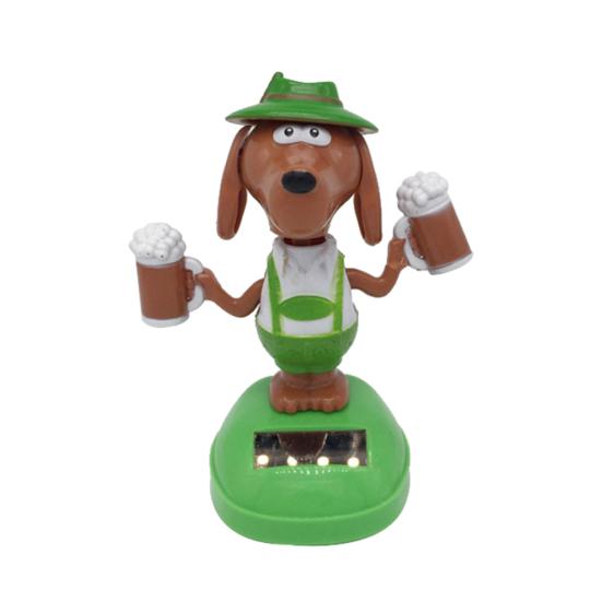 Cute Dog Popcorn Solar Power Swinging Doll Car Interior Ornament Kids Toy Gift