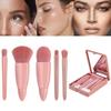 Portable Pink Five-piece Makeup Brush Set Soft Fur Skin-Friendly Foundation Brush Eyeshadow Brush Lip Brush Multi-functional Long-lasting Makeup