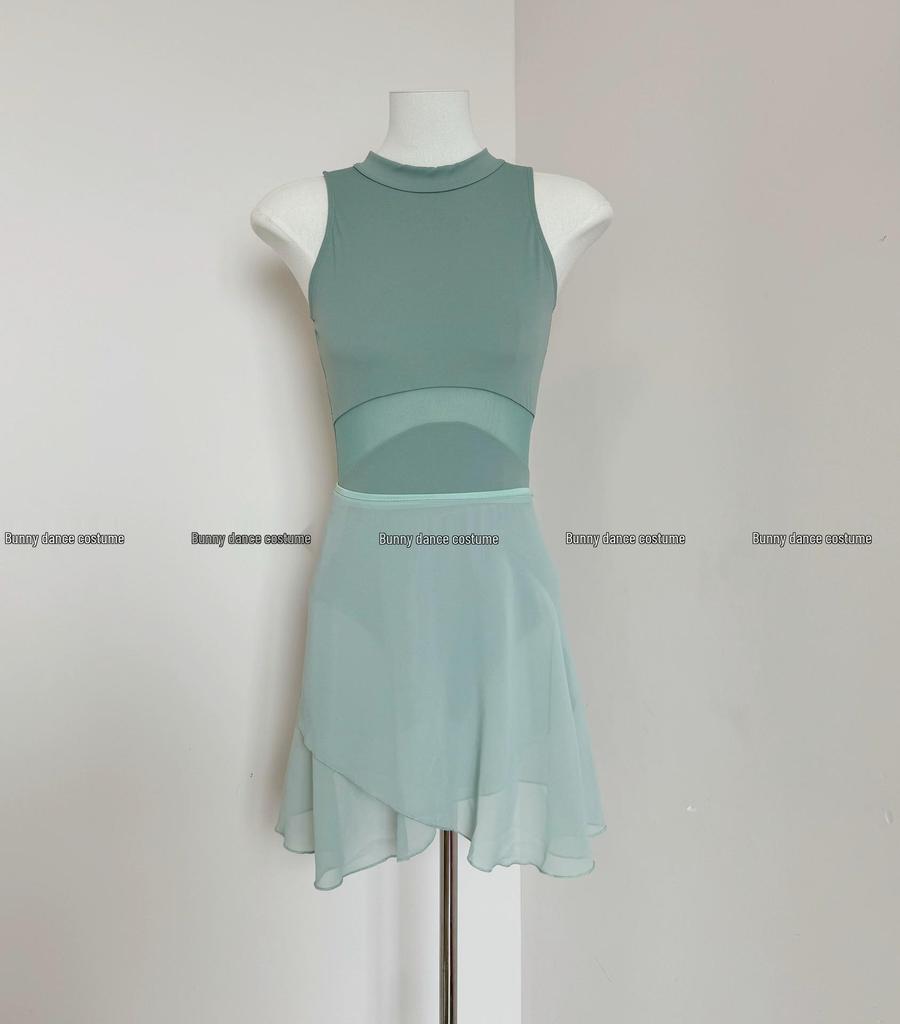 Женский балетный купальник-ханбок с подкладкой для танцев, экзаменов по искусству, йоги и выступлений.