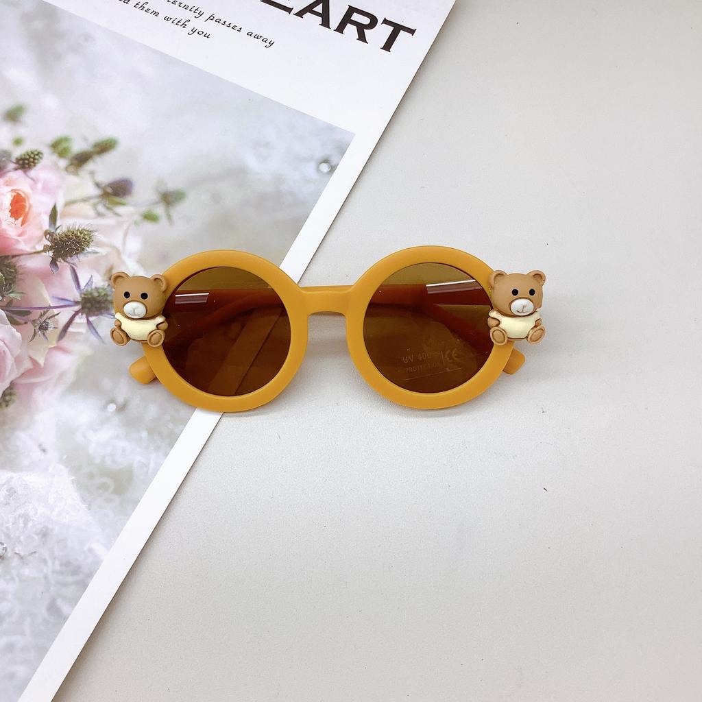Веселье для детей, милые детские солнцезащитные очки, модные для мальчиков и девочек, солнцезащитные очки в виде медвежат, солнцезащитный крем, солнцезащитные очки с защитой от солнца и ультрафиолета.