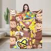 Warm Soft Blankets Picnic Cartoon Curious George Throw Blanket  Flannel Bedspread For Couch Chair Sofa Bed Fluffy Sofa Bed Cover
