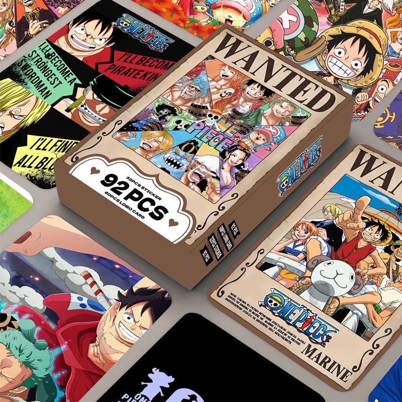 92 Карточки LOMO по One Piece: Двусторонние HD-печатные плакаты и наклейки