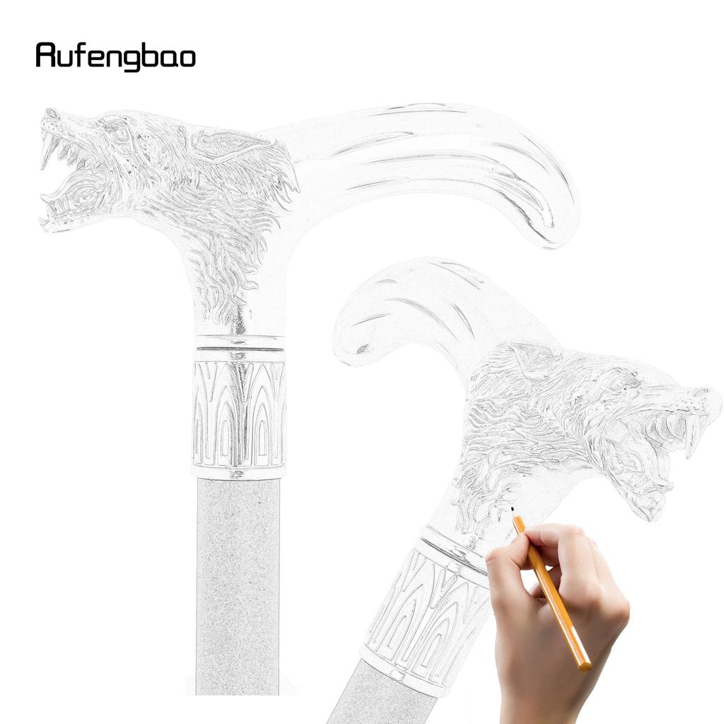 Золотая Белая Голова Волка Кусающая Трость для Ходьбы Модная Декоративная Трость Джентльмен Элегантная Косплей Трость Набалдашник Посох 93см