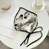 Black Sexy Hair Scarf Triangle Headband Women Embroidery Flower Sheer Headscarf French Vintage Kerchief Travel Photo Accessories