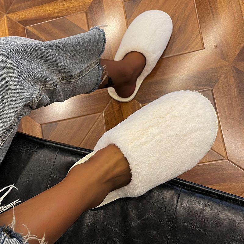 2025 осень и зима новая мода универсальные домашние тапочки из сахарной ваты женские комнатные теплые пушистые тапочки женские