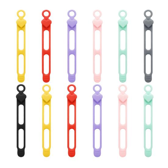 3/5/7/12/18/24Pcs Silicone Cable Tie Earphone Phone Charger Computer Power Cord Bundling Strap Reusable Elastic Wire Management Organizer Wrap