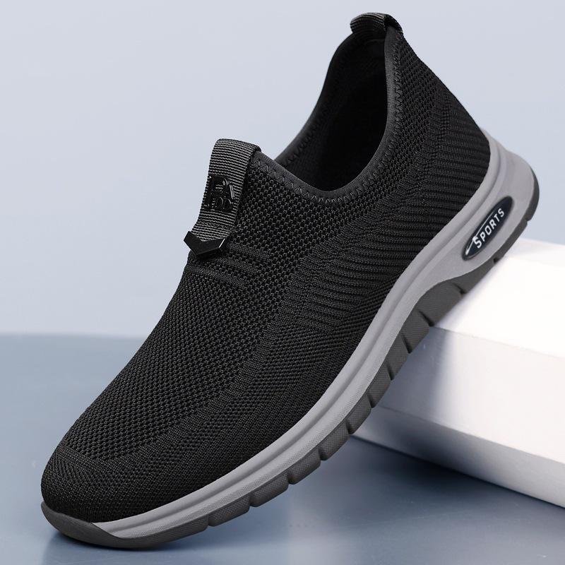 2026 spring and summer breathable walking shoes men's shoes medium soft sole fly-woven mesh shoes men's 23686