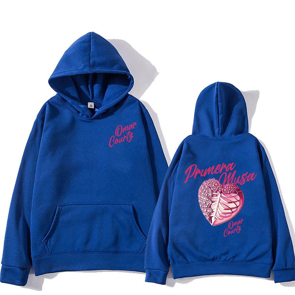 Rapper Omar Courtz Primera Musa 2025 Heart vintage Hoodies Men Women's fashion Clothing Sweatshirts Bodywarmer hip hop pullovers