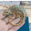 Брошь в виде животного Ящерица Брошь со стразами Сияющие ювелирные изделия Аксессуары Милая мода Подарок в виде животного
