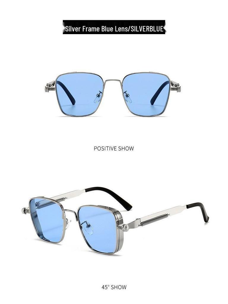 2025 Retro Square Steampunk Metal Sunglasses with Universal Fit