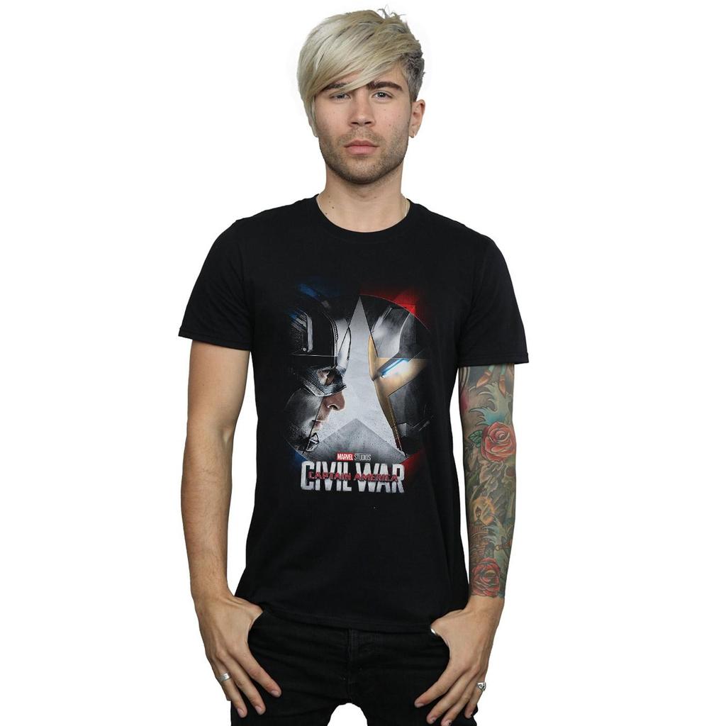 Marvel Studios Mens Captain America Civil War Poster T-Shirt