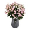 Small Rose Simulated Bouquet Multi Head Flower Bud Wedding Hotel Home Decoration