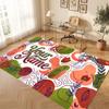 Mountain Landscape Theme Crystal Velvet Floor Rug Personalized Custom Name Text Warm Carpet Home Decoration