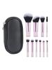 10 Black Mini Makeup Brush Travel Portable Makeup Tool Makeup Puff - Palm Brush Professional Makeup Tool Set