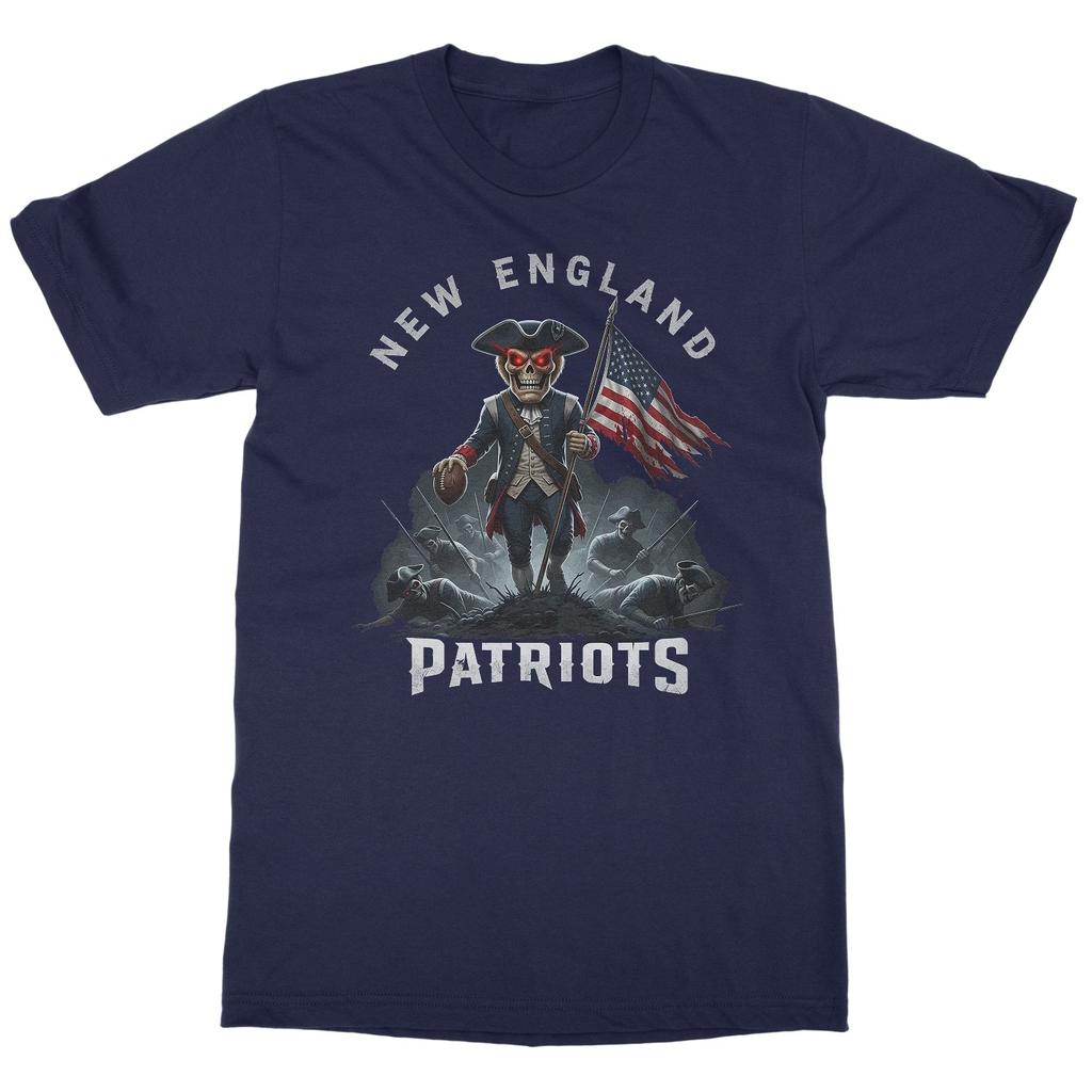 New England Patriotic Skull Fans - Halloween Inspired Unisex T-Shirt