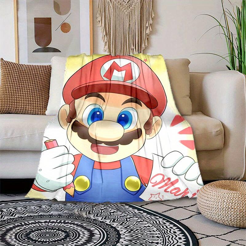 1 шт. Плюшевое одеяло Super Mario - Мягкое и удобное, подходит для всех сезонов, Идеальная идея для подаркаB0608m