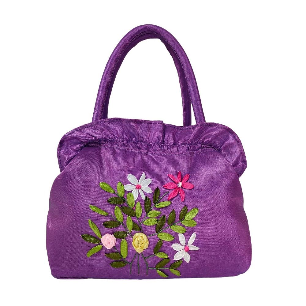 Сумка-тоут из атласного шелка с вышивкой цветов, с оборками, в этническом стиле, на молнии, с цветком, на запястье, для путешествий