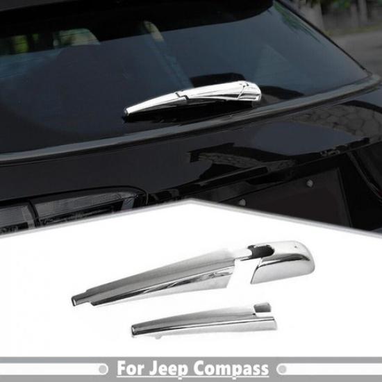 Car Rear Window Wiper Cover Trim For Jeep Compass 2017 - 2025 Accessories Chrome