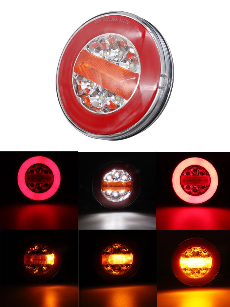 1/2/4x 12 В 24 В задний фонарь для грузовика, задний фонарь для прицепа, динамический сигнал поворота, стоп-сигнал, задний фонарь для каравана, круглый светодиодный задний фонарь