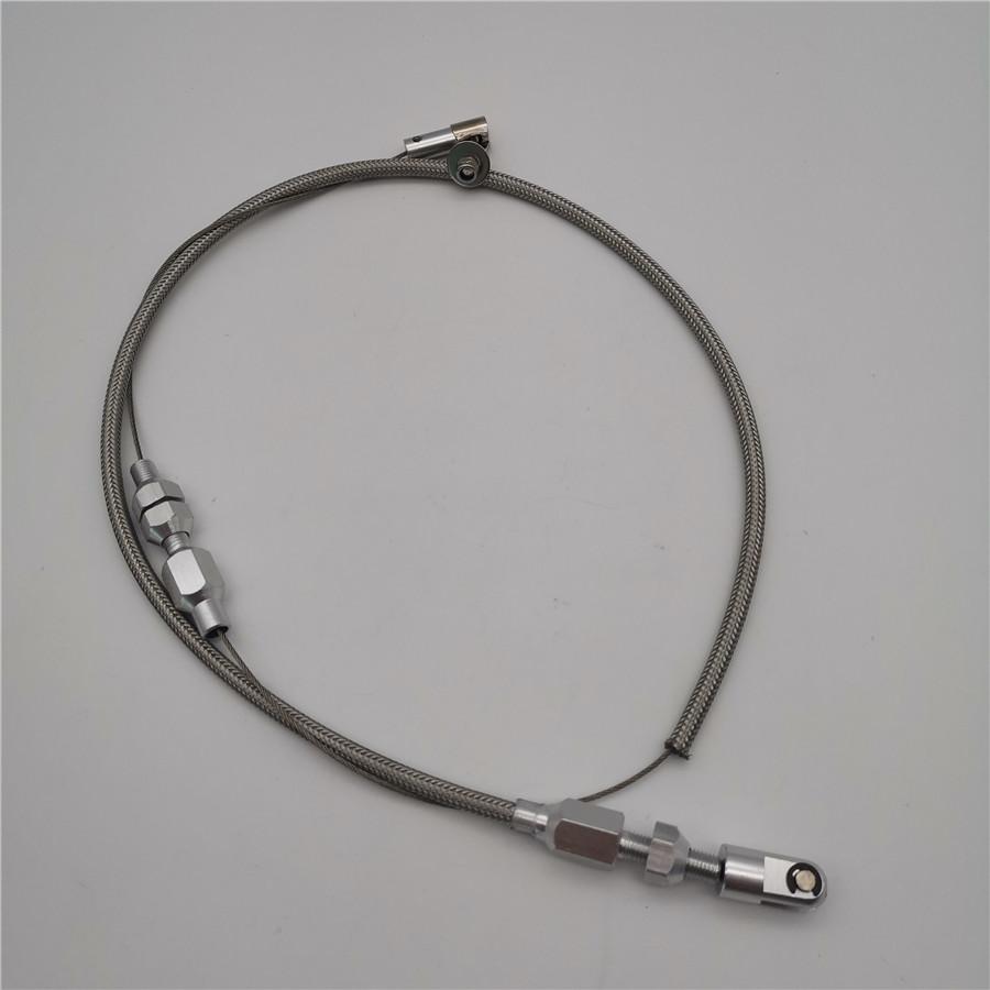 24" Throttle Pedal Cable Stainless Steel Braided Aluminum Ends for Ford Chevy