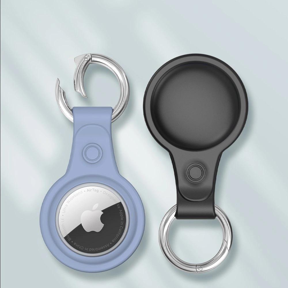 Dux Ducis Набор из 4 силиконовых чехлов-брелоков с подвесками для Apple Airtag Locator (4 цвета: Черный, Зеленый, Розовый, Синий)